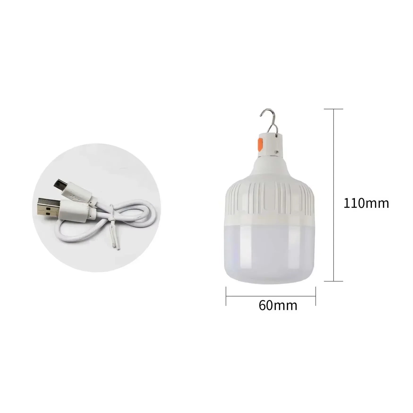Portable Rechargeable LED Camping Light with Hook Dimmable Tent Lantern Emergency Night Lamp for Hiking Travel Adventure Use