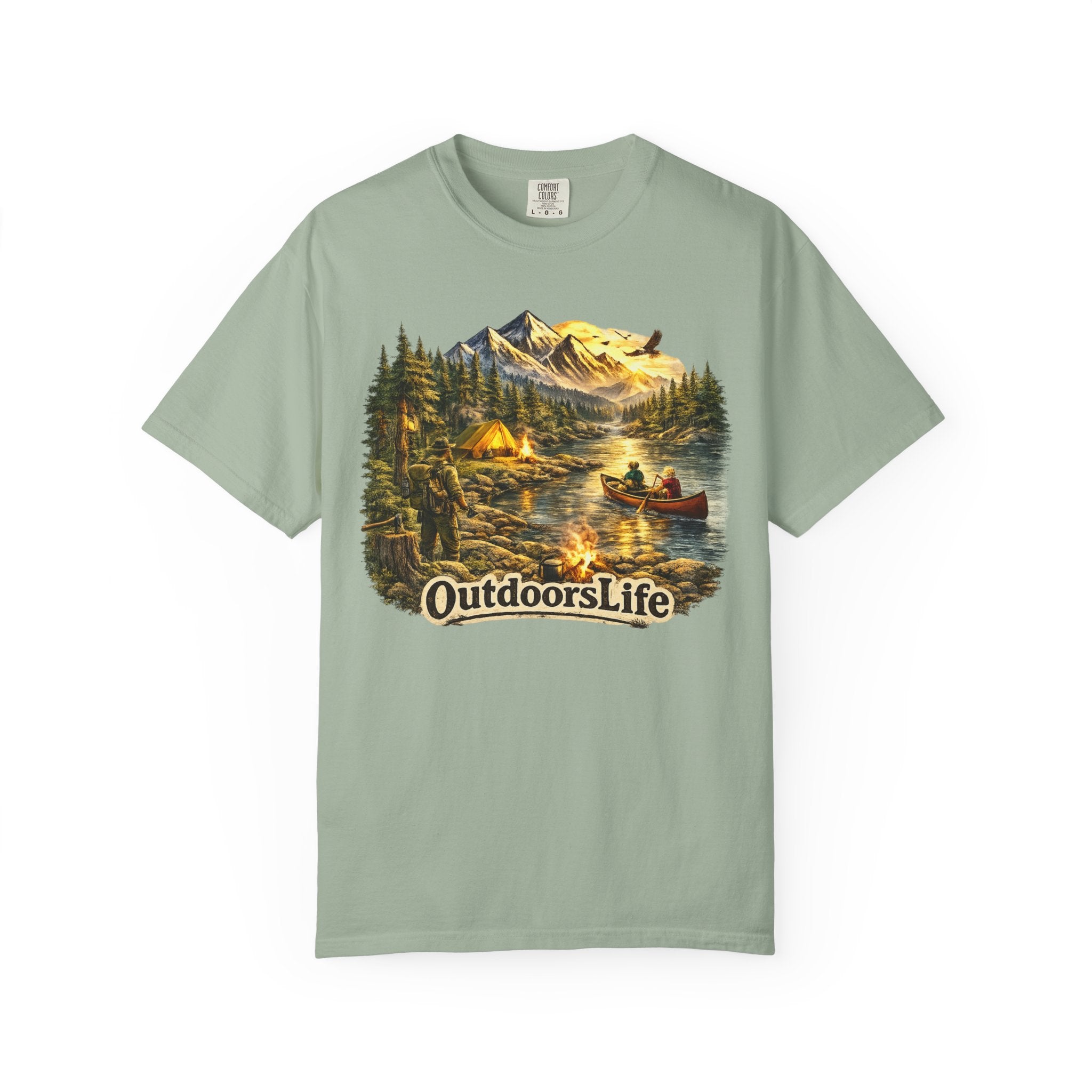 Outdoors Life T-Shirt — Vintage Mountain Camping & Canoe Graphic