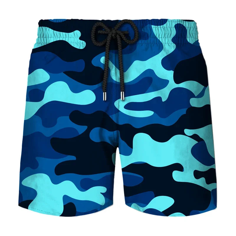 Camouflage Graphic Beach Shorts Men 3D Camo