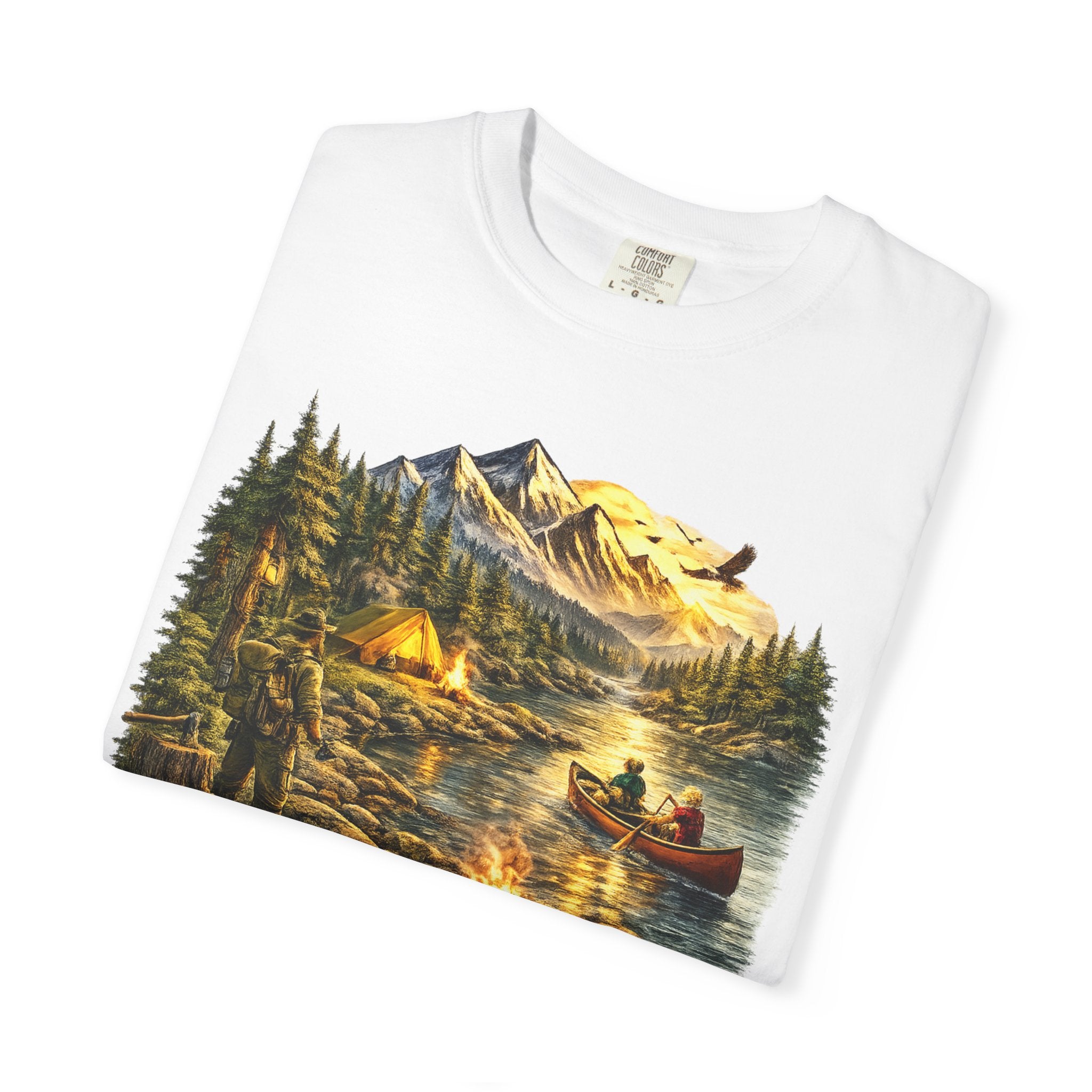 Outdoors Life T-Shirt — Vintage Mountain Camping & Canoe Graphic
