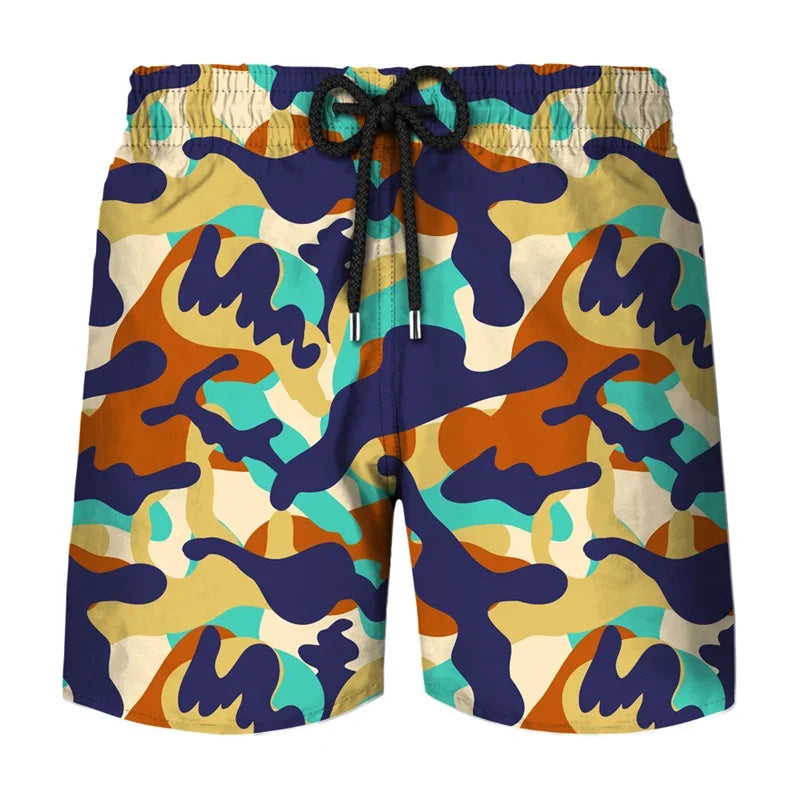 Camouflage Graphic Beach Shorts Men 3D Camo