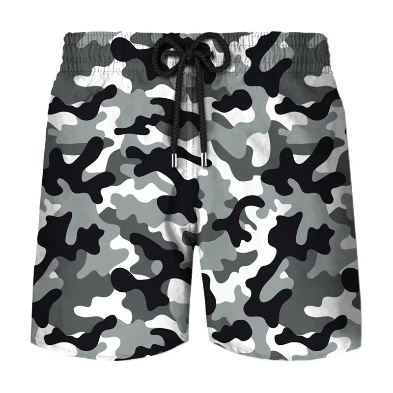 Camouflage Graphic Beach Shorts Men 3D Camo