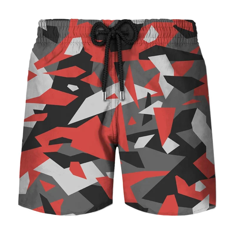 Camouflage Graphic Beach Shorts Men 3D Camo