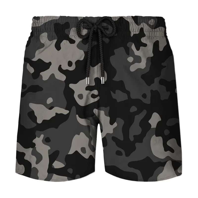 Camouflage Graphic Beach Shorts Men 3D Camo