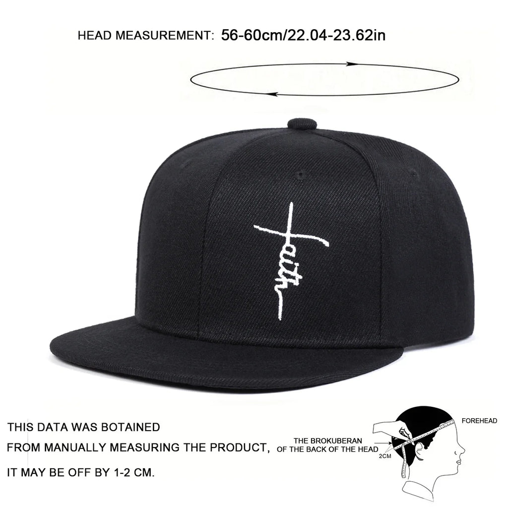Unisex Faith Letter Cross Embroidery Hip-hop Hats Spring Autumn Outdoor Adjustable Casual Baseball Caps Sunscreen Hat Sports Cap