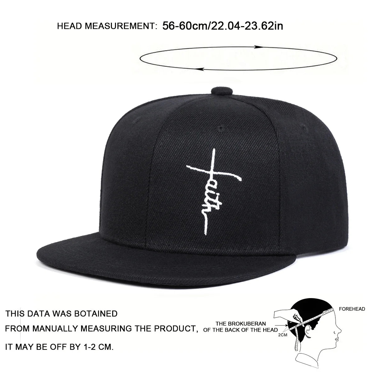 Unisex Faith Letter Cross Embroidery Hip-hop Hats Spring Autumn Outdoor Adjustable Casual Baseball Caps Sunscreen Hat Sports Cap