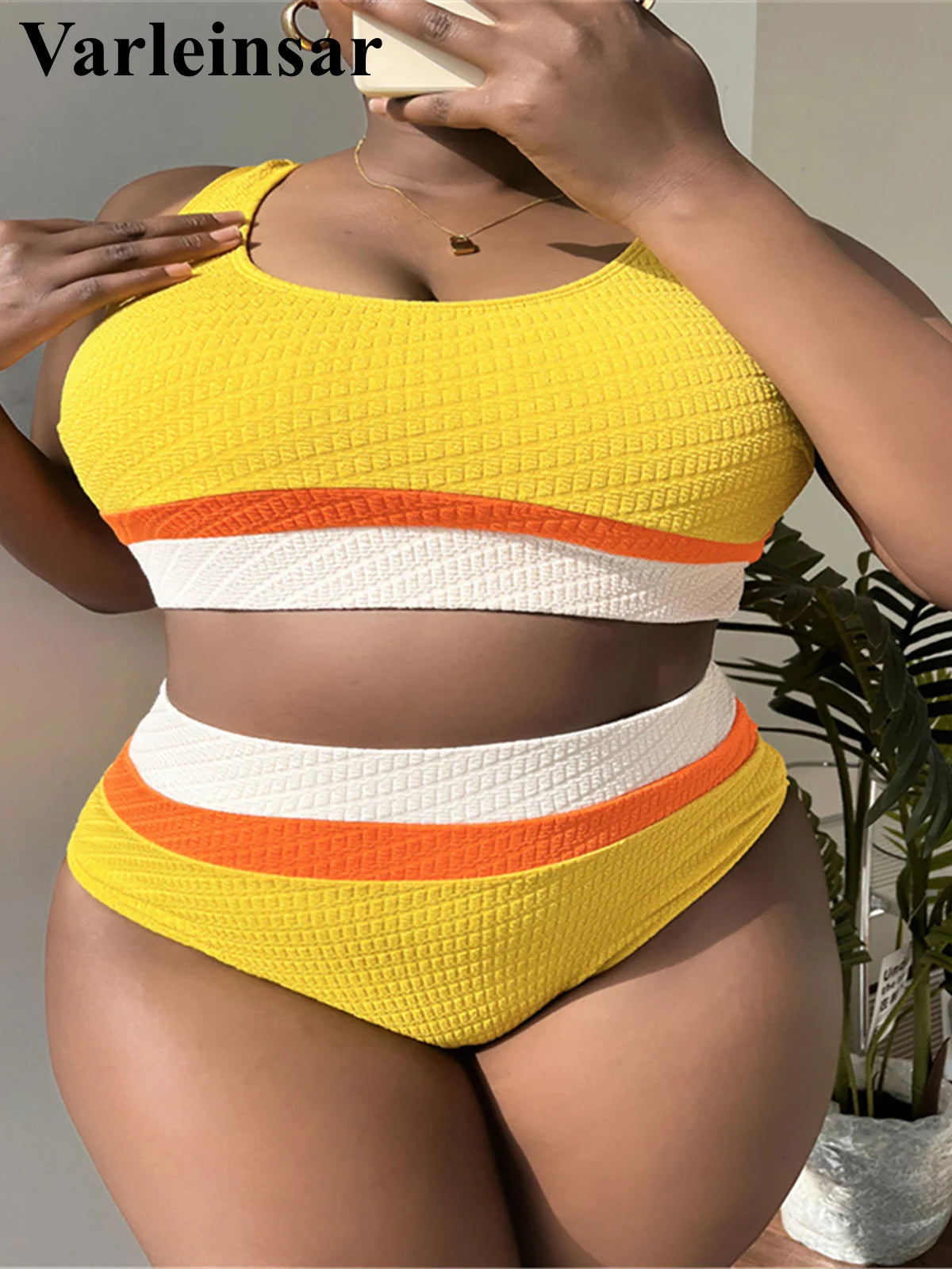Spliced Plus Size Bikini Set