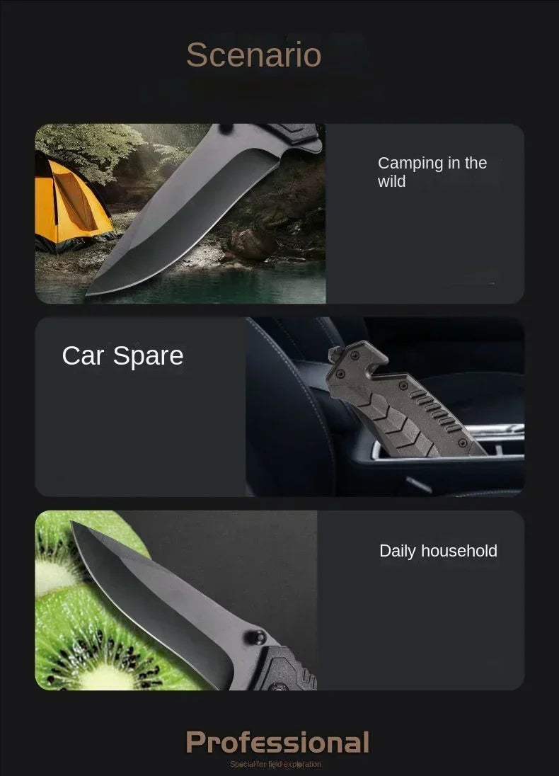 1pcs Portable Folding Knife Plastic Handle Stainless Steel Blade  Camping Survival Outdoor Tools