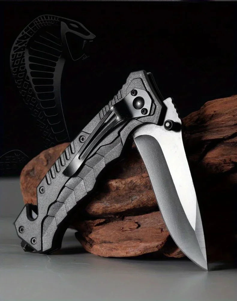 1pcs Portable Folding Knife Plastic Handle Stainless Steel Blade  Camping Survival Outdoor Tools