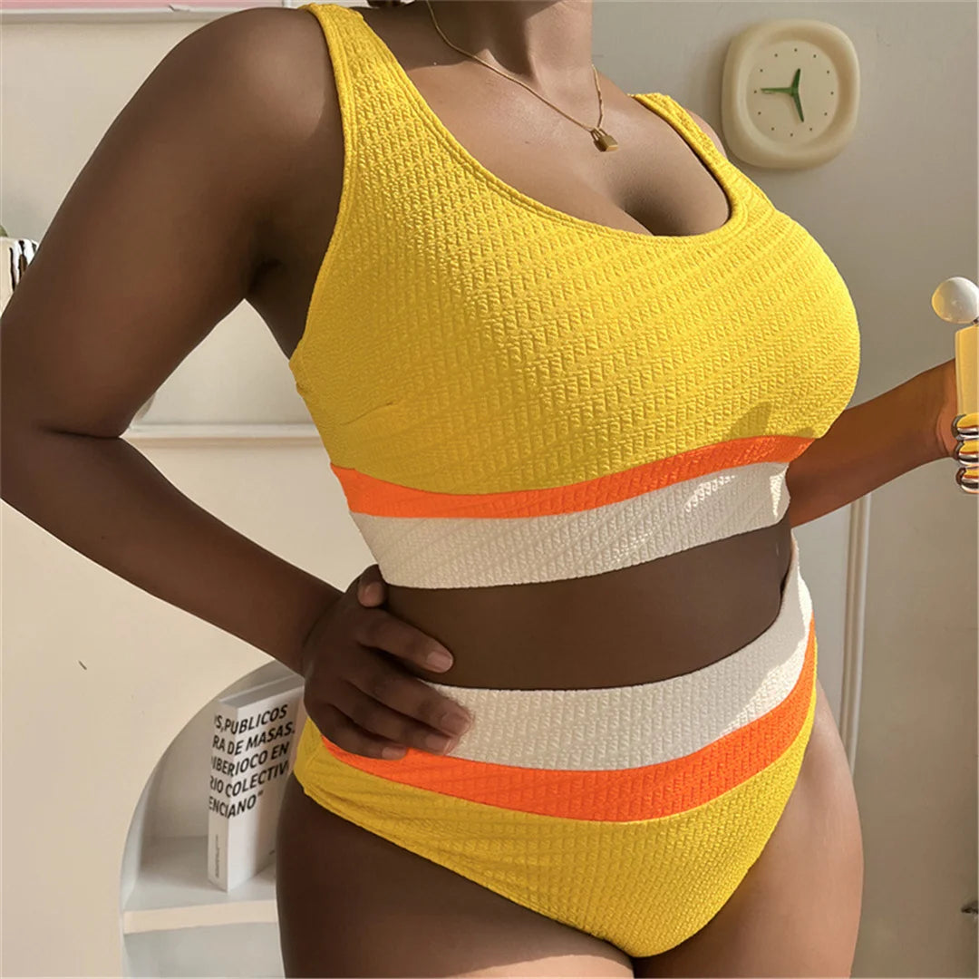 Spliced Plus Size Bikini Set