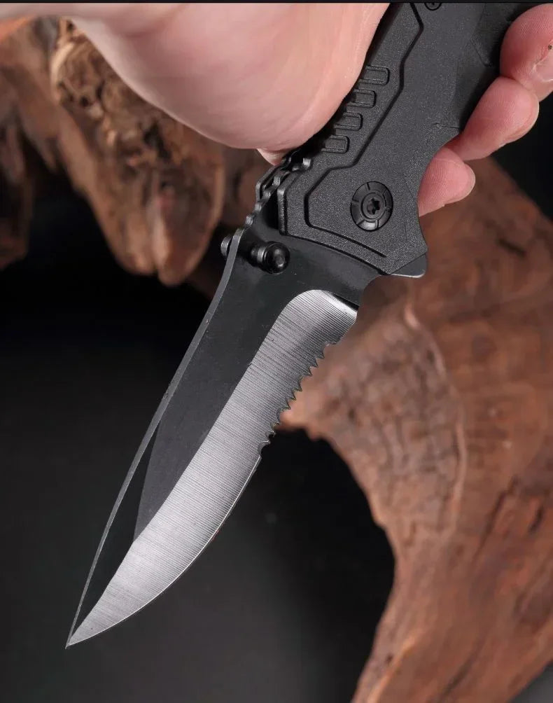 1pcs Portable Folding Knife Plastic Handle Stainless Steel Blade  Camping Survival Outdoor Tools