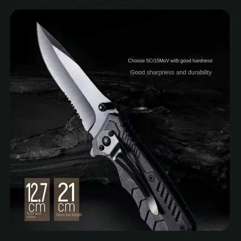 1pcs Portable Folding Knife Plastic Handle Stainless Steel Blade  Camping Survival Outdoor Tools