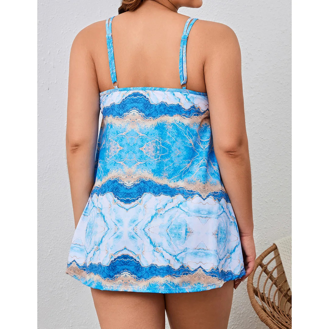 0XL - 4XL New Tie Dye Bikini Plus Size Large Size Swimwear Women Swimsuit Female Two-pieces Bikini set Bather Bathing Suit V4988