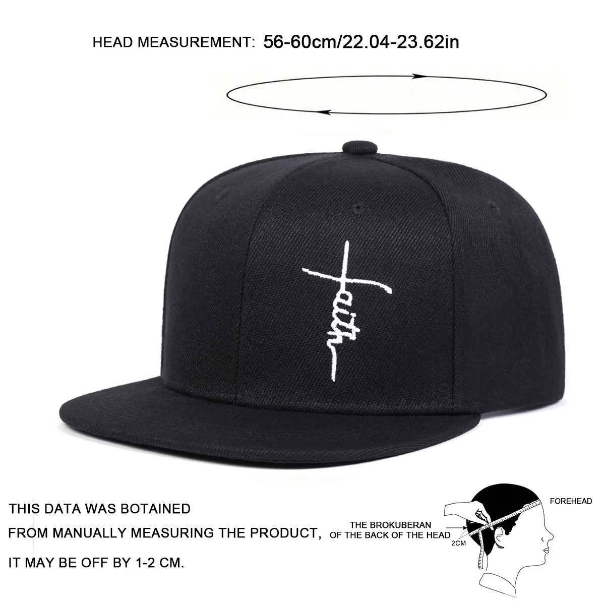 Unisex Faith Letter Cross Embroidery Hip-hop Hats Spring Autumn Outdoor Adjustable Casual Baseball Caps Sunscreen Hat Sports Cap