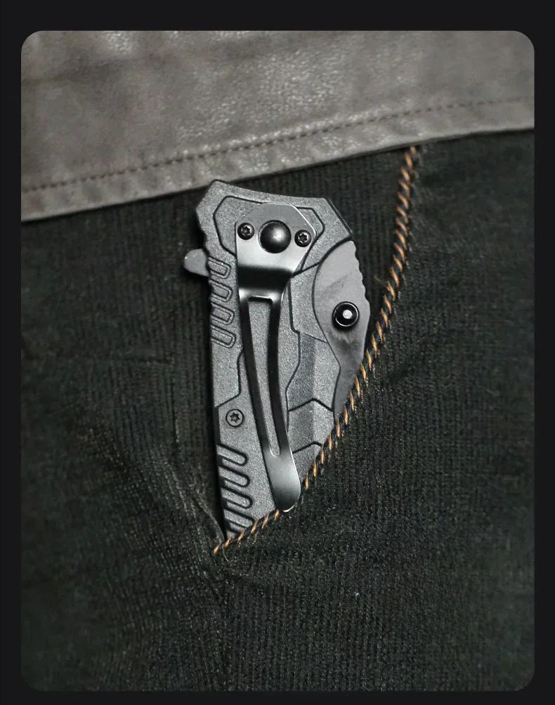 1pcs Portable Folding Knife Plastic Handle Stainless Steel Blade  Camping Survival Outdoor Tools
