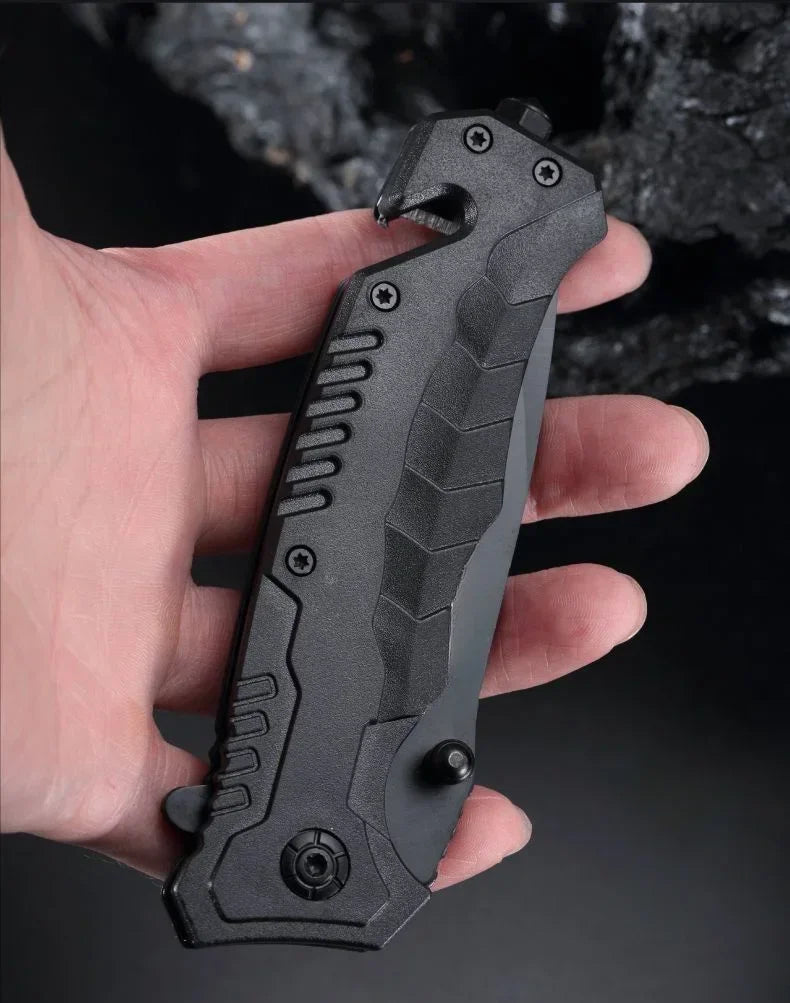 1pcs Portable Folding Knife Plastic Handle Stainless Steel Blade  Camping Survival Outdoor Tools
