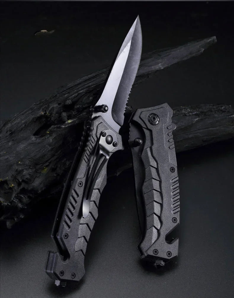 1pcs Portable Folding Knife Plastic Handle Stainless Steel Blade  Camping Survival Outdoor Tools