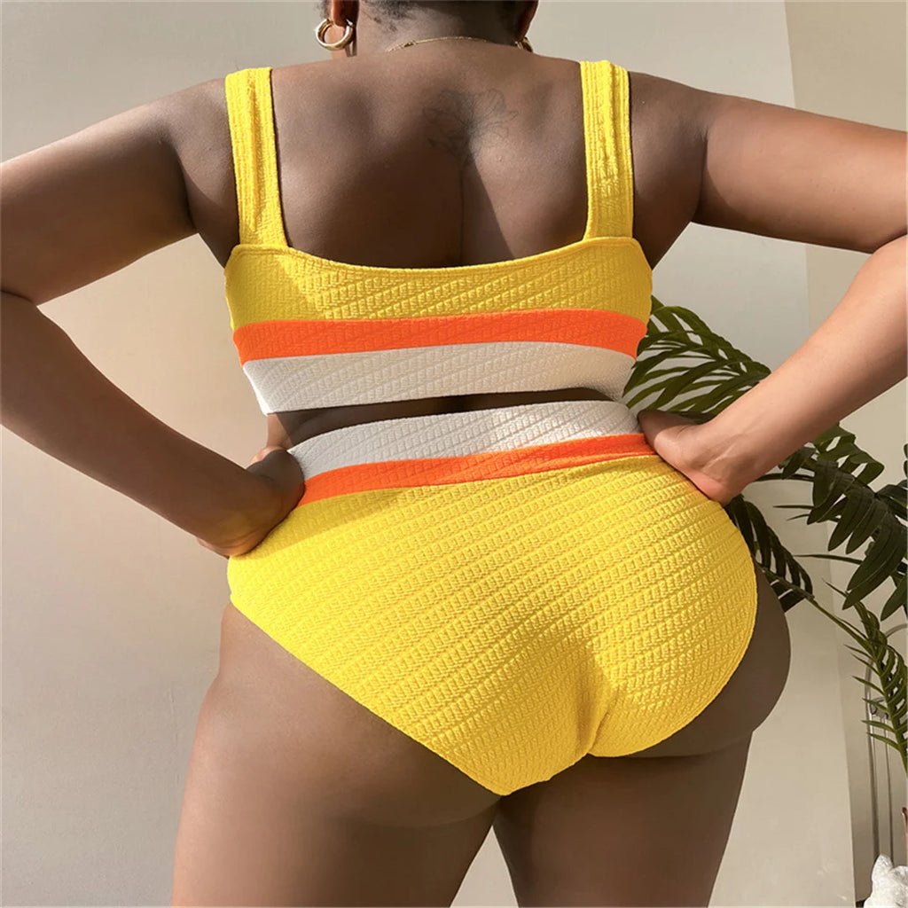 Spliced Plus Size Bikini Set