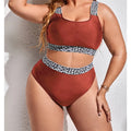 Color-Block Plus Size Bikini Set