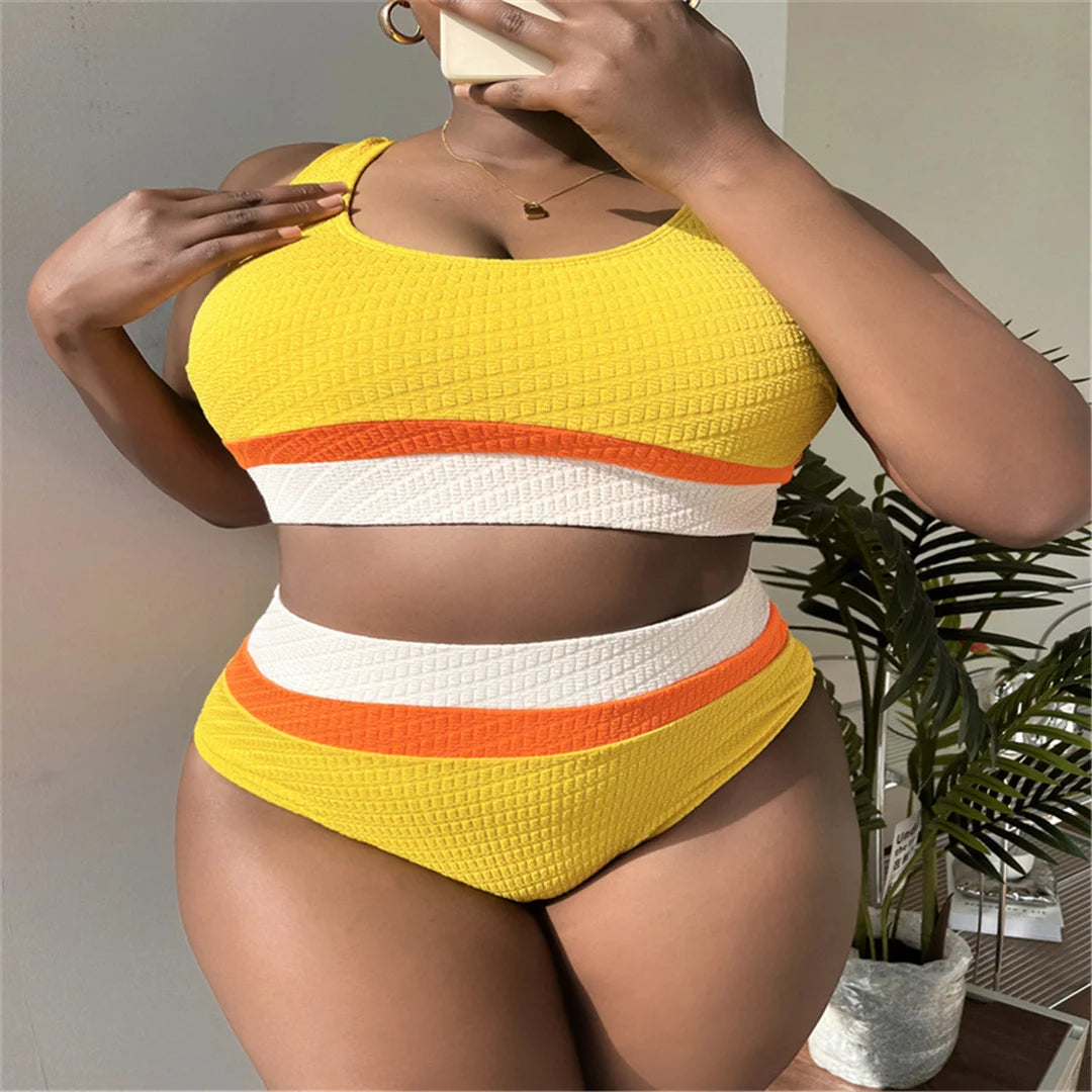 Spliced Plus Size Bikini Set