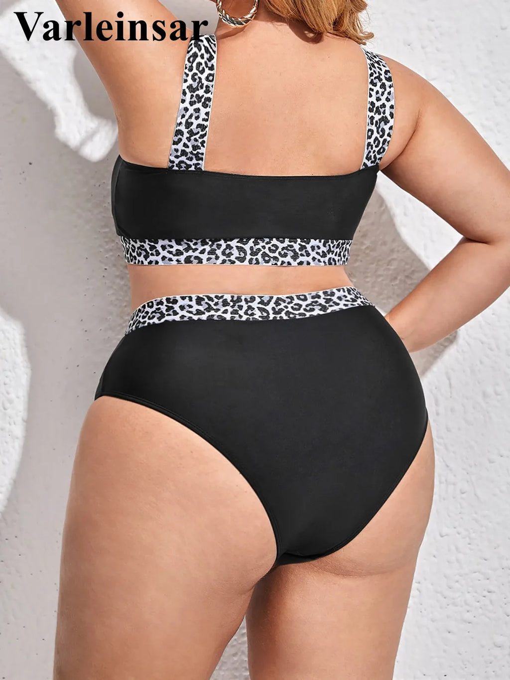 Color-Block Plus Size Bikini Set