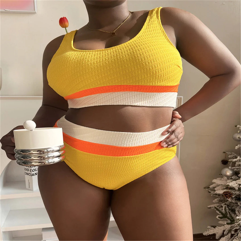 Spliced Plus Size Bikini Set