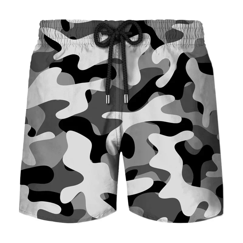 Camouflage Graphic Beach Shorts Men 3D Camo