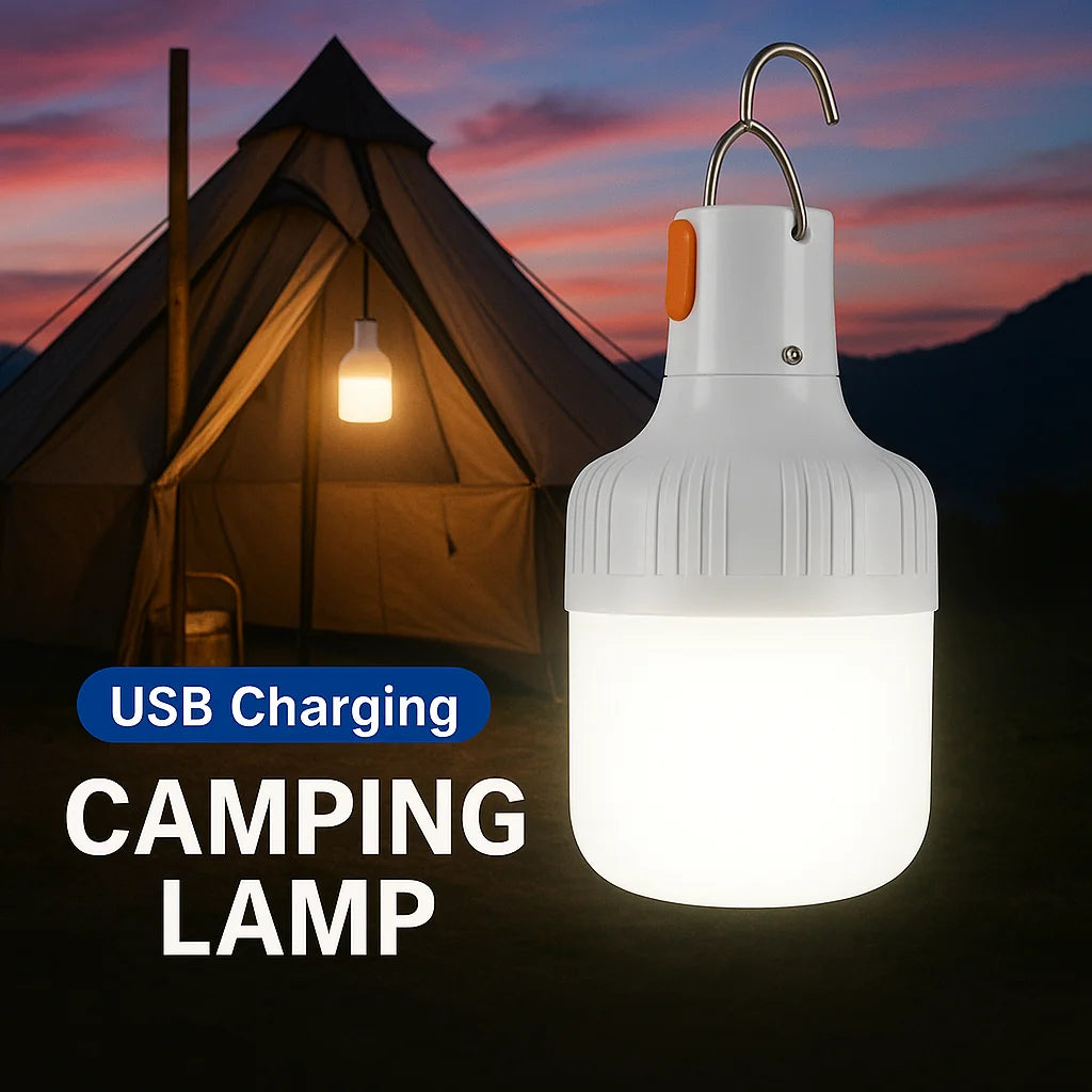 Portable Rechargeable LED Camping Light with Hook Dimmable Tent Lantern USB Charging Outdoor Emergency Multifunctional LED Lamp