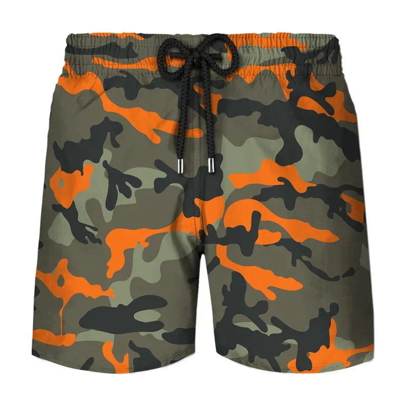 Camouflage Graphic Beach Shorts Men 3D Camo