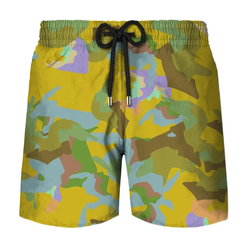 Camouflage Graphic Beach Shorts Men 3D Camo