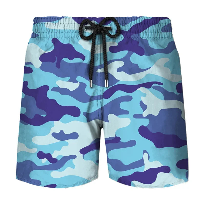Camouflage Graphic Beach Shorts Men 3D Camo