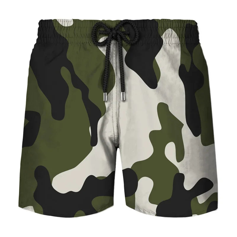 Camouflage Graphic Beach Shorts Men 3D Camo