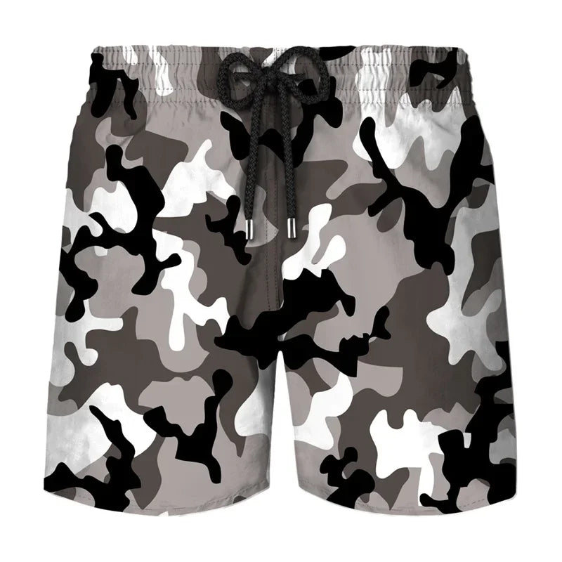 Camouflage Graphic Beach Shorts Men 3D Camo